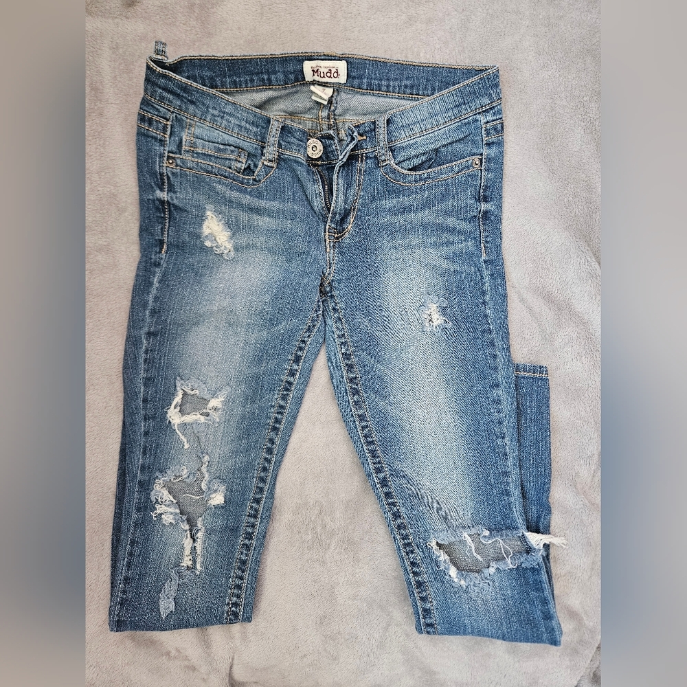 Mudd Light Blue Distressed Skinny Jeans